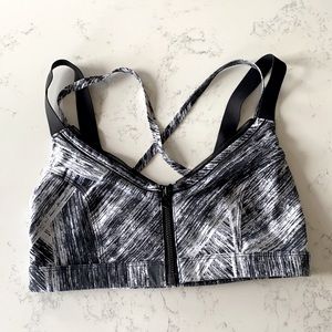 Lulu lemon striped sports bra with zipper front